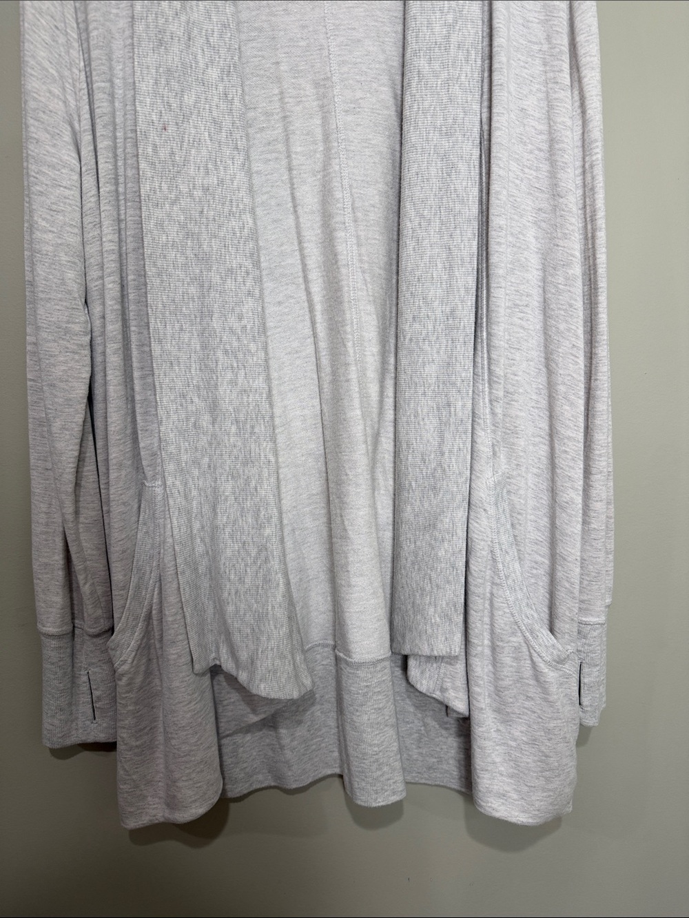 Athleta Light Gray Open-Front Draped Cardigan 2X 97% Modal - Picture 4 of 8